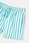 Yeşil-Beyaz Çizgili Deniz Şortu