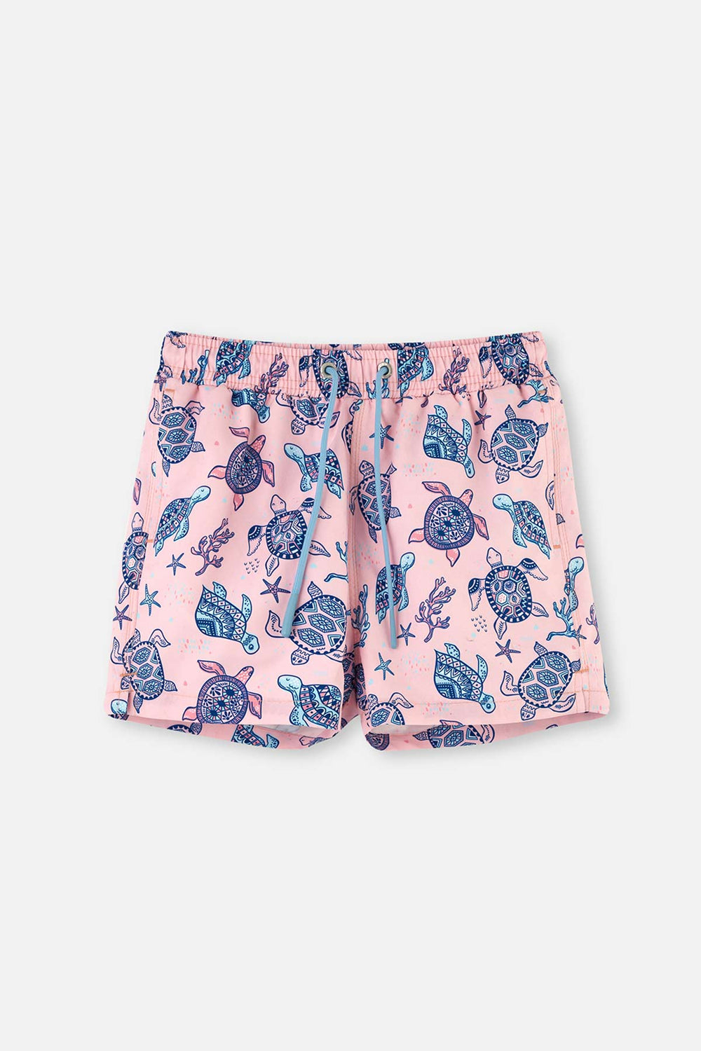 Pembe Erkek Çocuk Caretta Desenli Deniz Şortu