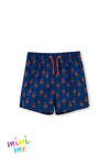 Lacivert Deniz Atı Desenli Kısa Şort
