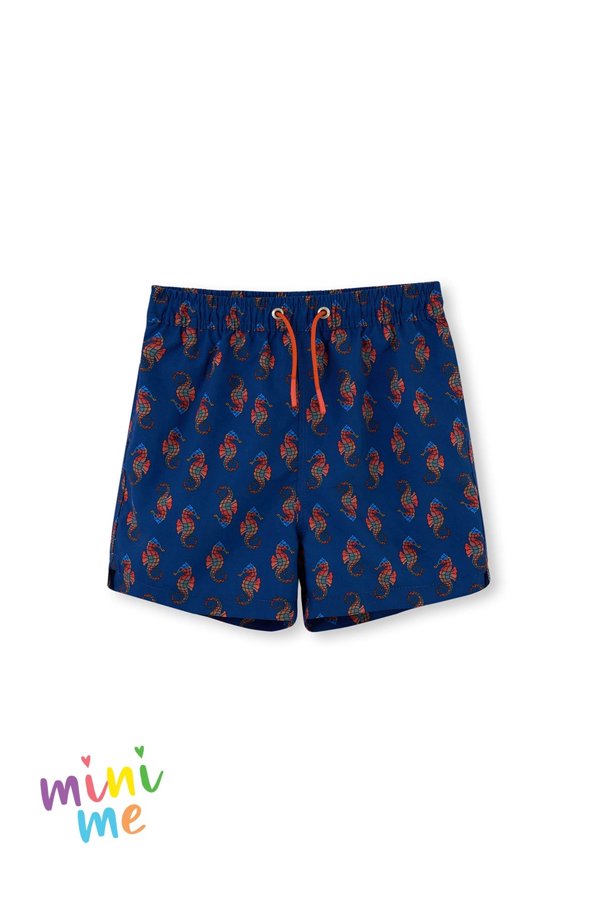 Lacivert Deniz Atı Desenli Kısa Şort