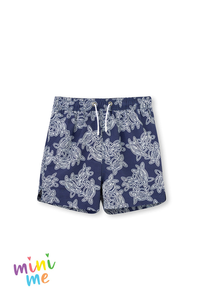 Indigo Caretta Desenli Orta Deniz Şortu