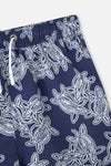 Indigo Caretta Desenli Orta Deniz Şortu