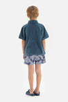 Indigo Caretta Desenli Orta Deniz Şortu
