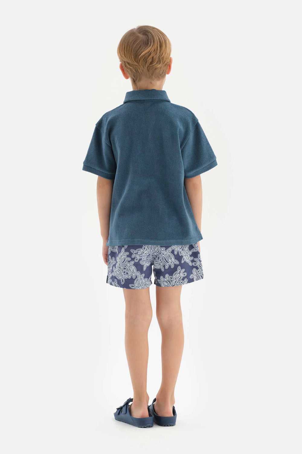 Indigo Caretta Desenli Orta Deniz Şortu
