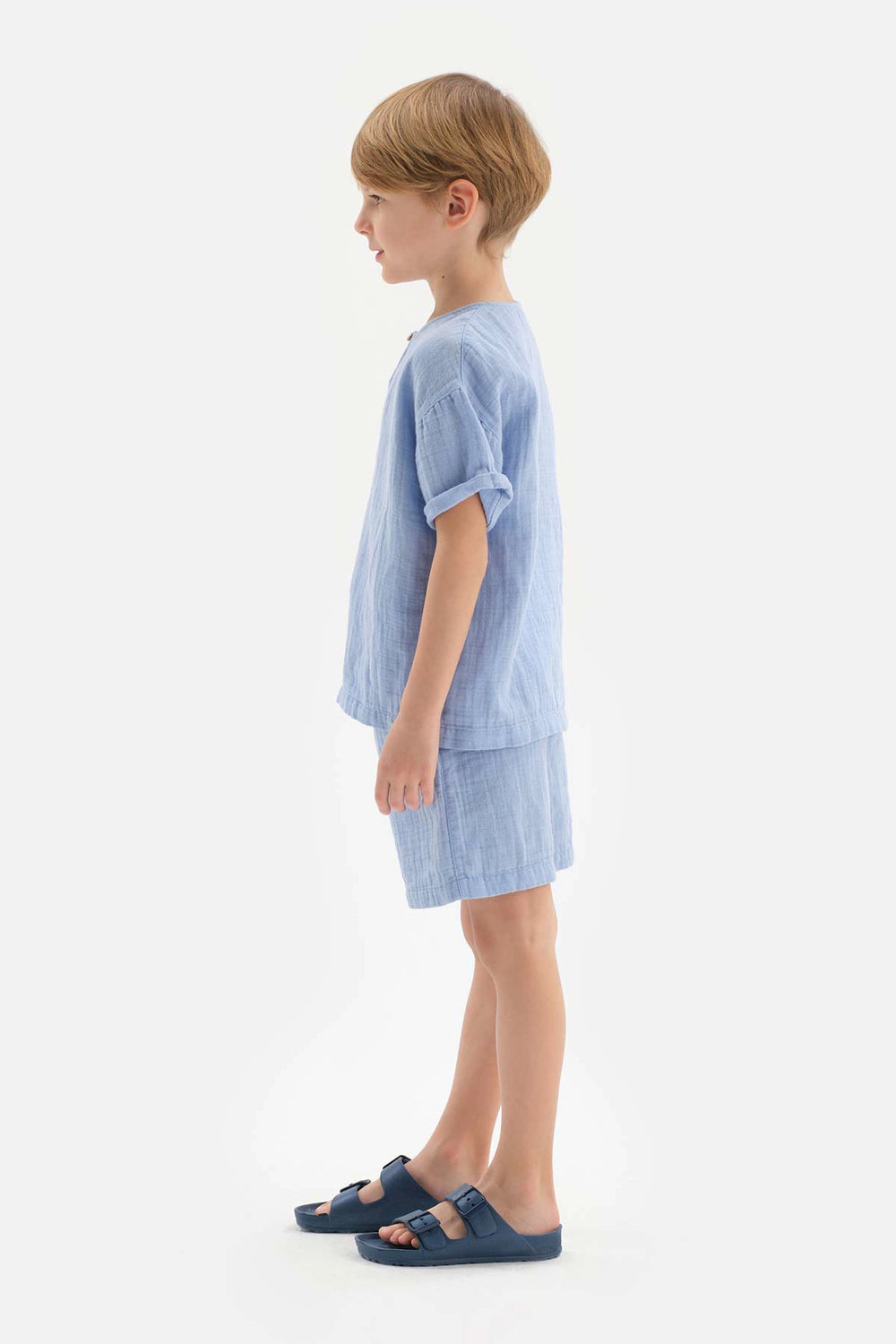 Mavi Erkek Çocuk Müslin Tişört