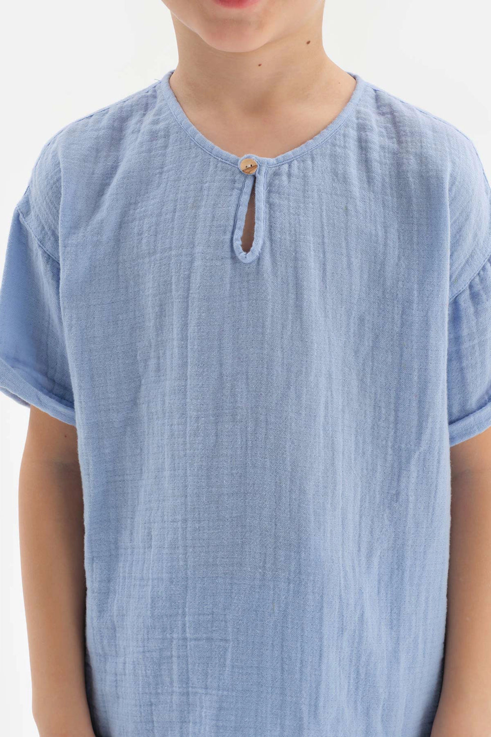 Mavi Erkek Çocuk Müslin Tişört