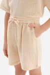 Bej Erkek Çocuk Müslin Şort