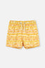 Ekru Sarı Erkek Çocuk Güneş Baskılı Deniz Şortu