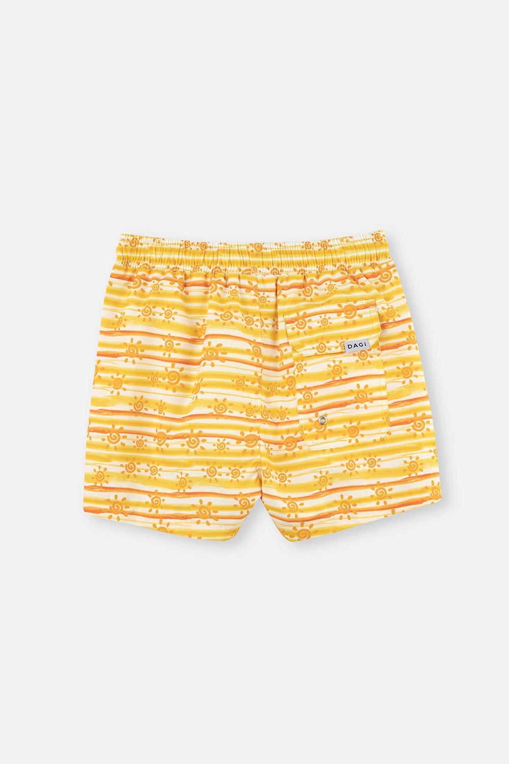 Ekru Sarı Erkek Çocuk Güneş Baskılı Deniz Şortu