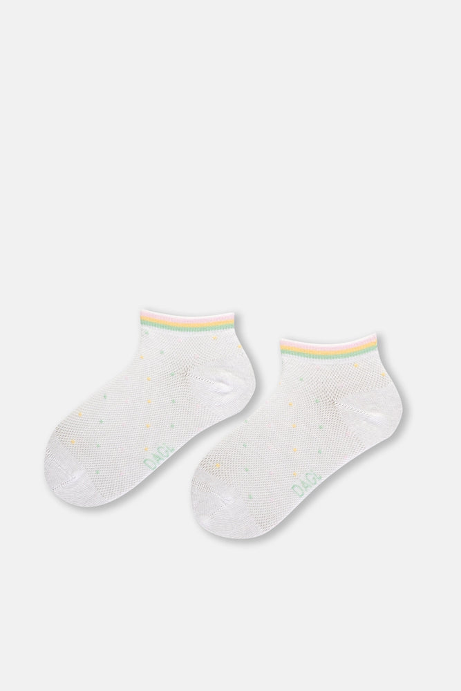 Beyaz Kız Çocuk Puantiyeli Çorap