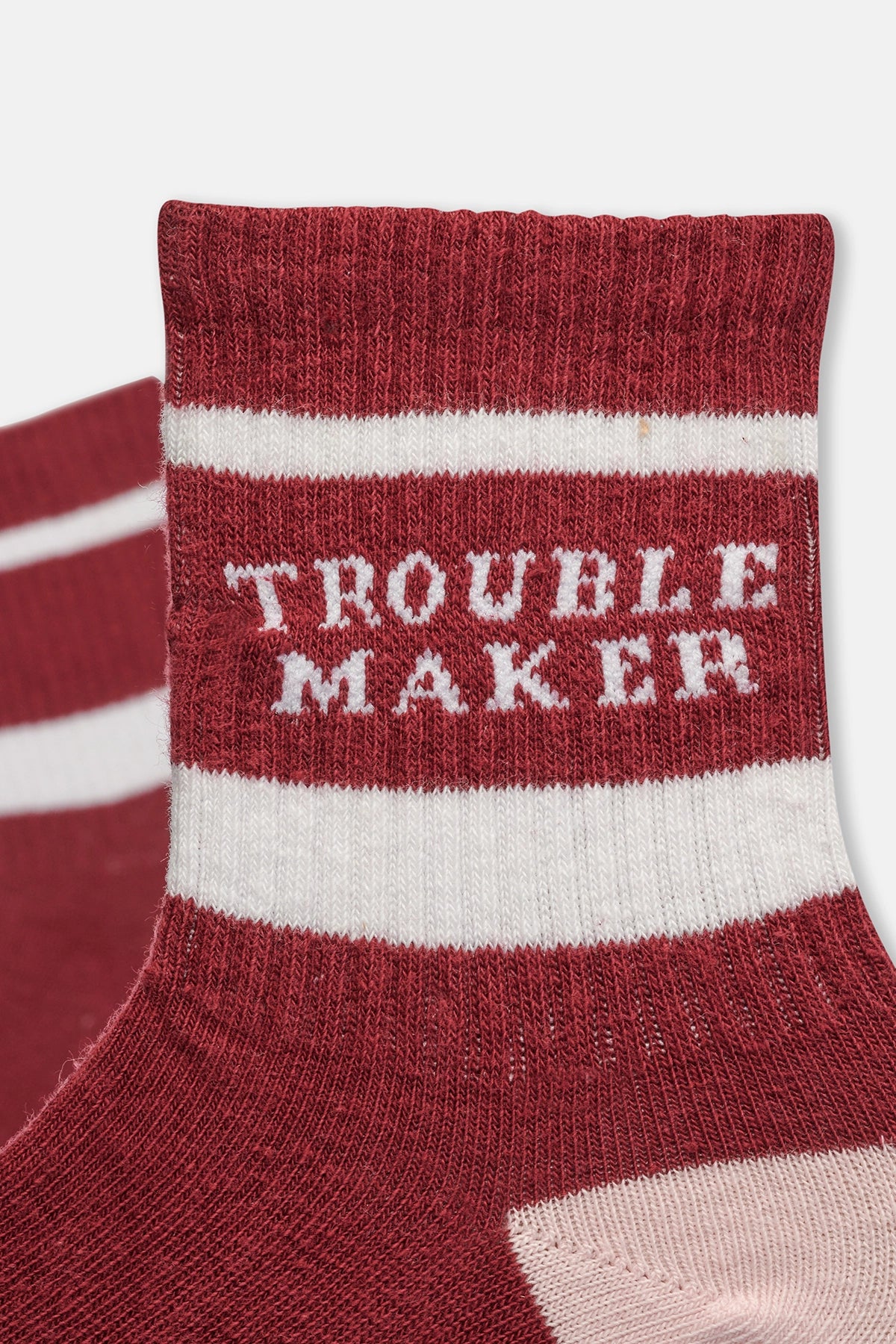 Pembe Kız Çocuk Trouble Maker Çorap 2'Li