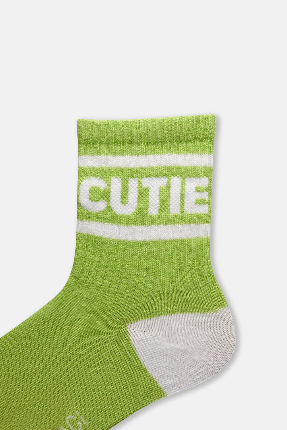 Yeşil Kız Çocuk Cutıe Jakarlı Çorap
