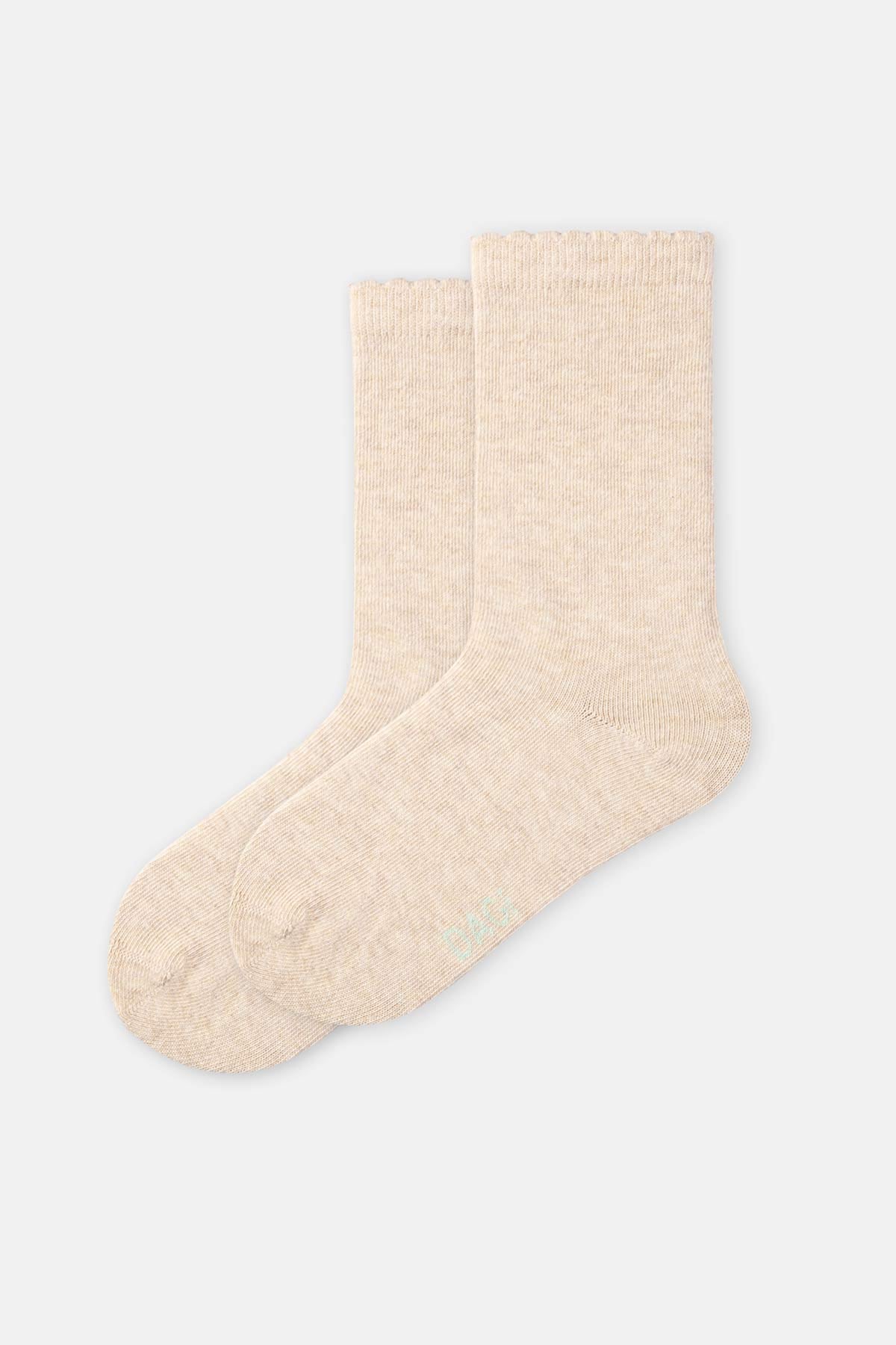 Mint Kız Çocuk Fırfır Lastikli Çorap 2'Li