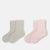 Pembe Kız Çocuk Fırfır Lastikli Çorap 2'Li