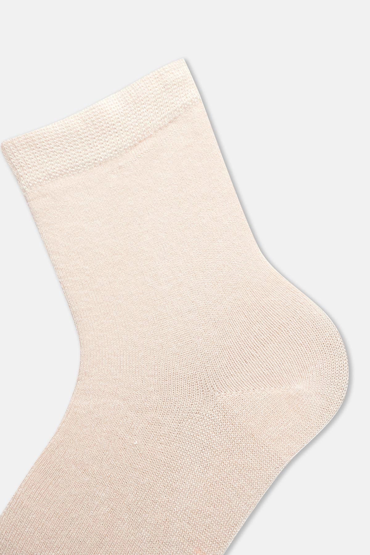 Ekru Kız Çocuk Modal Çorap 2'Li