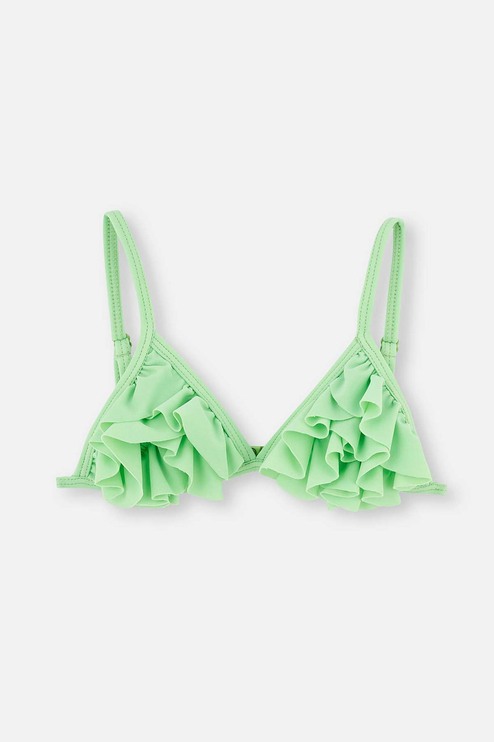 Yeşil Kız Çocuk Fırfırlı Bikini Takımı