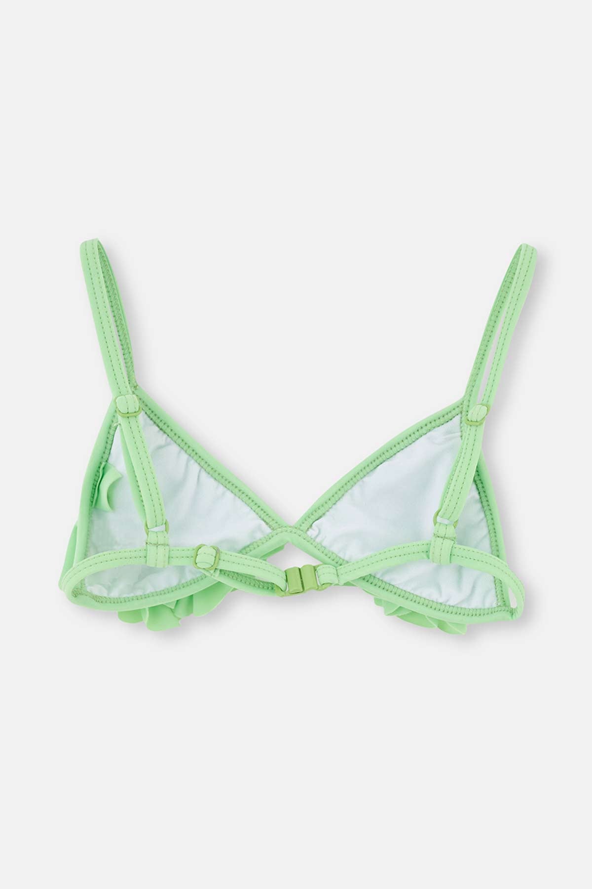 Yeşil Kız Çocuk Fırfırlı Bikini Takımı