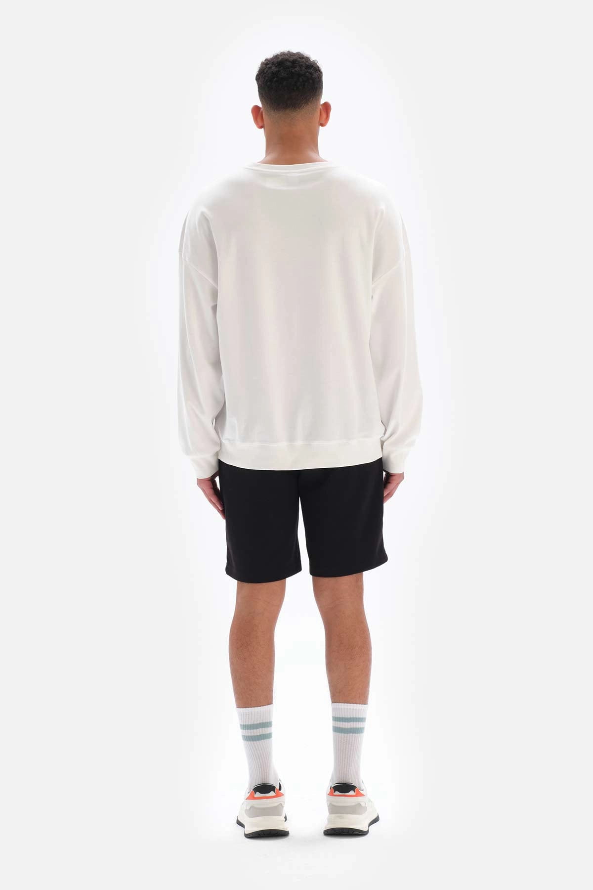 Beyaz Dagi Active is Baskılı Pamuklu Sweatshirt