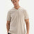 Bej V Yaka Basic Supima T-Shirt