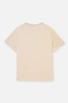 Ekru Bisiklet Yaka Interlok Pamuklu Kısa Kollu Tişört