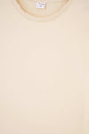 Ekru Bisiklet Yaka Interlok Pamuklu Kısa Kollu Tişört