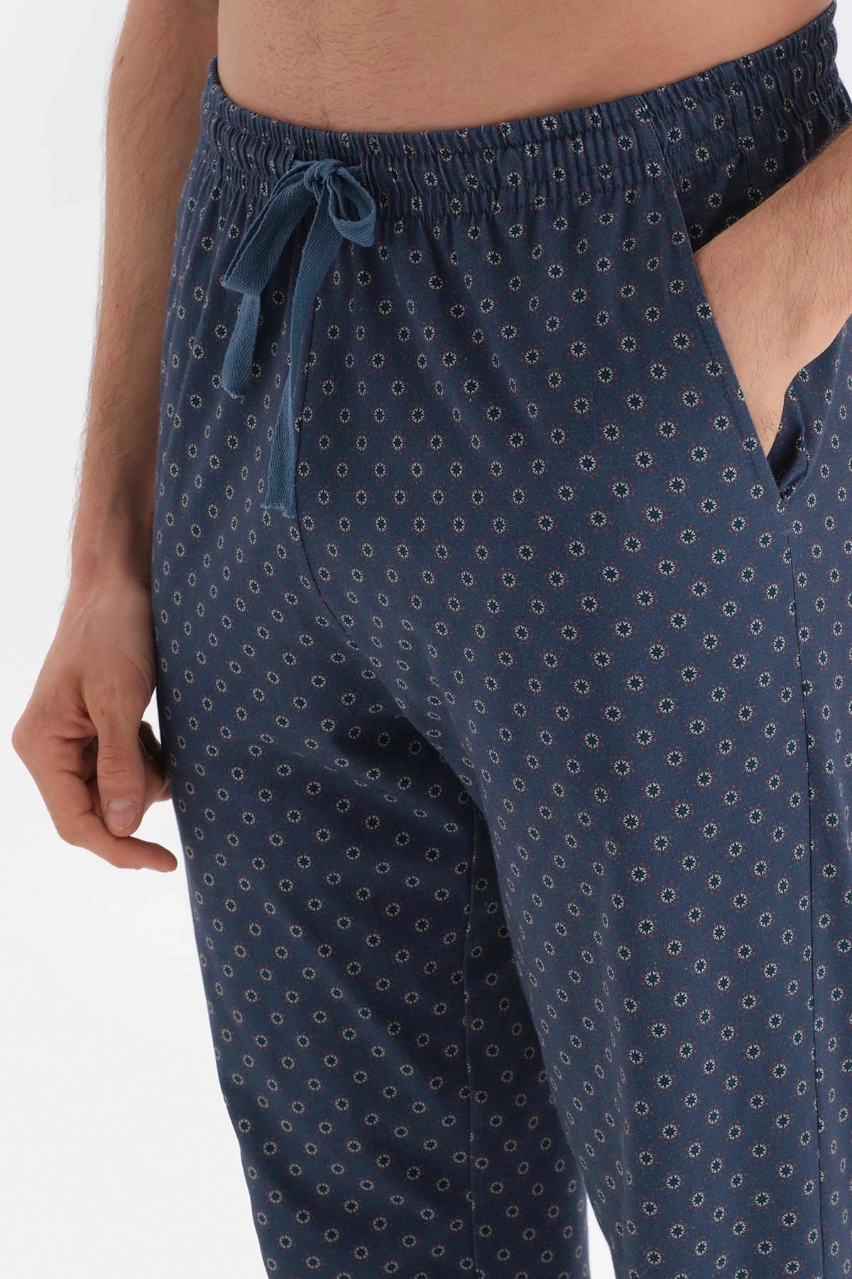 Beyaz Kısa Kollu Metraj Baskılı Pijama Takım