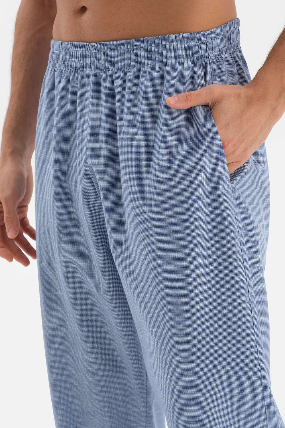 Beyaz Kısa Kol Cep Garnili Pamuklu Pijama Takımı