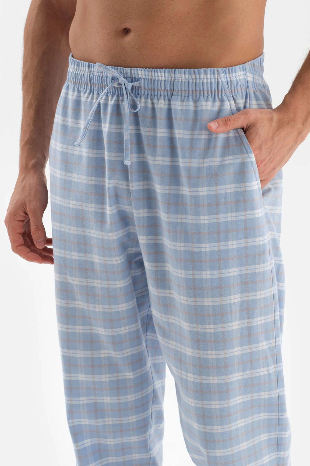 Ekru Bisiklet Yaka Kısa Kollu Altı Dokuma Pijama Takımı