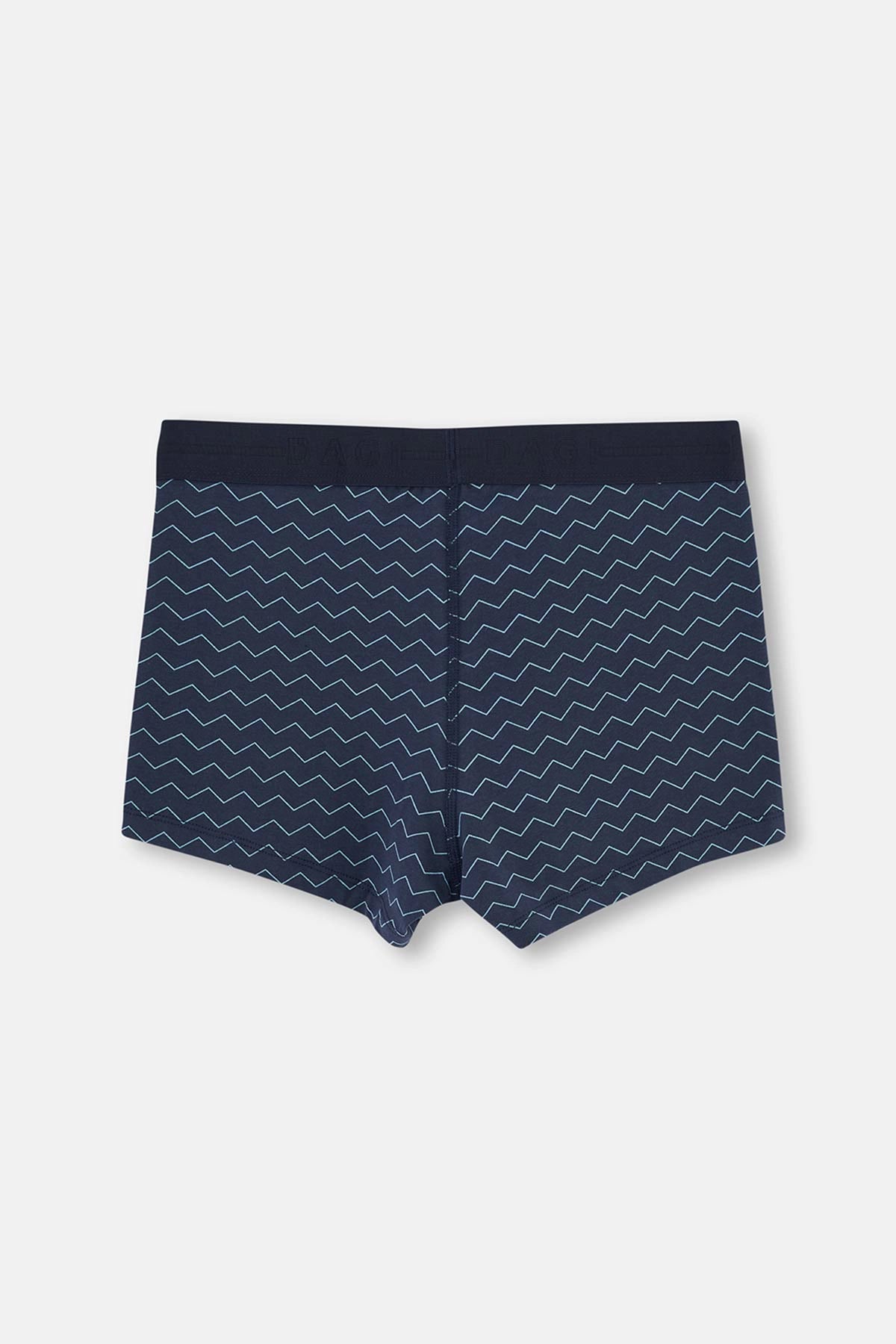 Lacivert Desenli Boxer