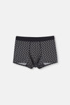 Siyah - Şal Desenli Şal Desenli 2'li Micro Modal Boxer