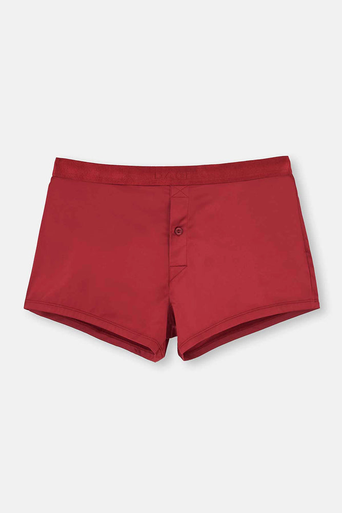 Bordo Jakar Lastikli Saten Boxer