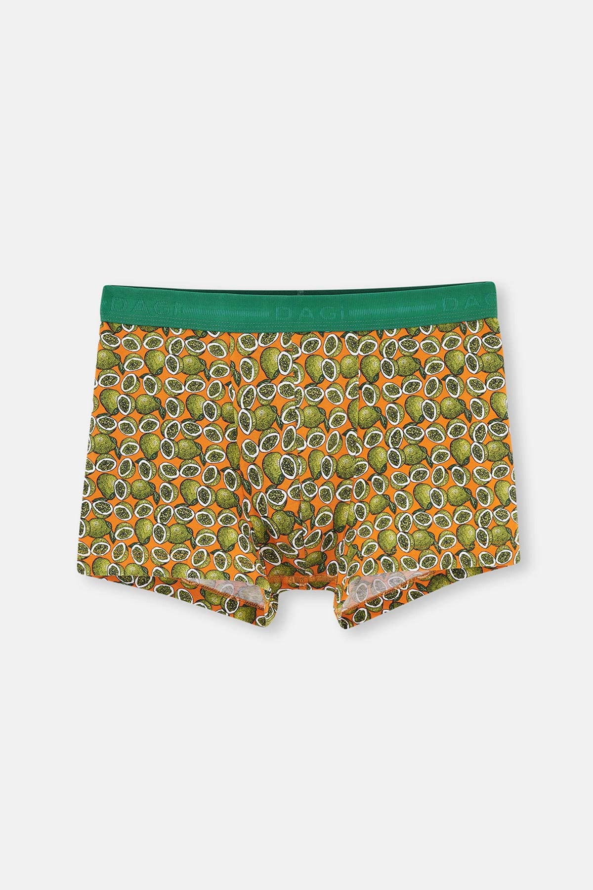 Turuncu D-Men Pamuklu Desenli 2'li Boxer