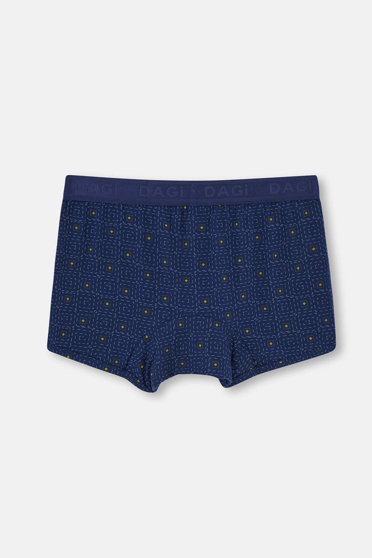 Lacivert Micro Modal Desenli 3'lü Boxer