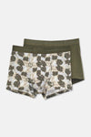Koyu Yeşil Pamuk Desenli 2'li Boxer