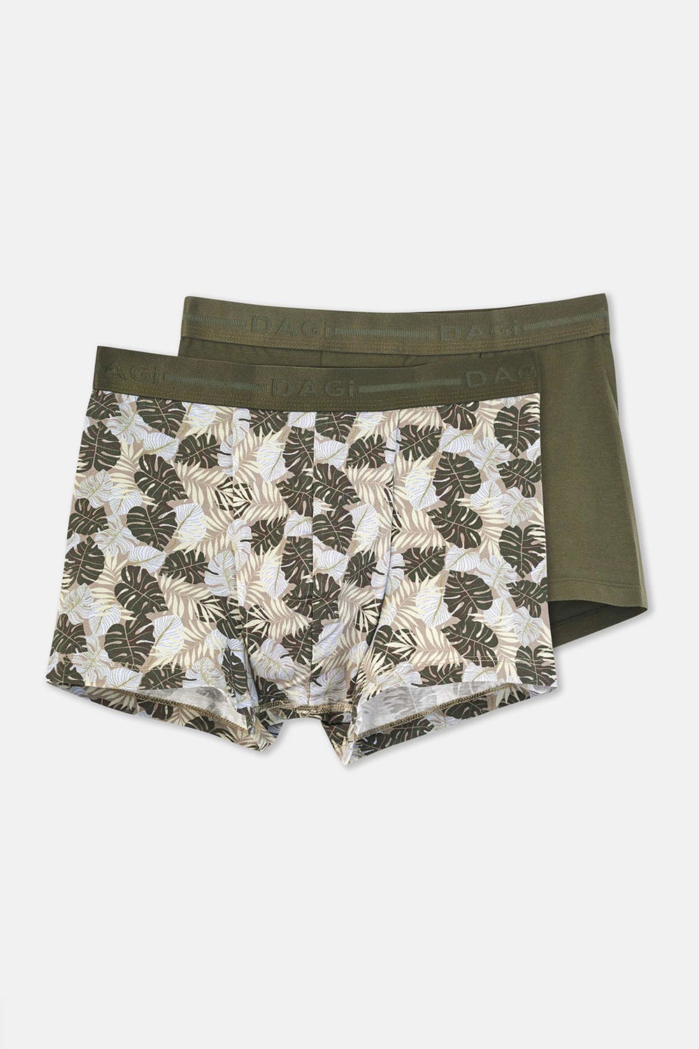 Koyu Yeşil Pamuk Desenli 2'li Boxer