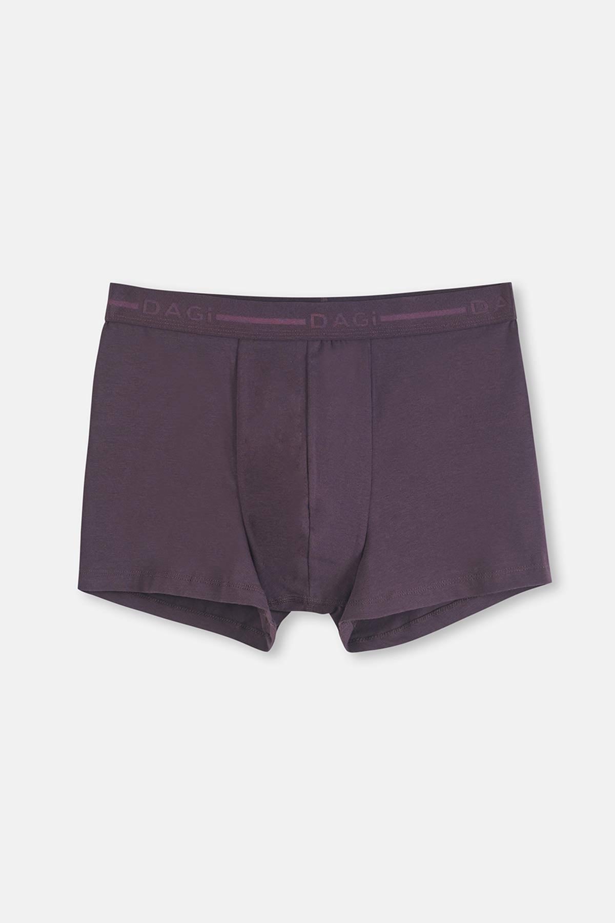 Kahverengi Pamuk Düz Boxer