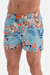 Turkuaz Micro Kısa Çiçek Desenli Deniz Şortu