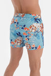 Turkuaz Micro Kısa Çiçek Desenli Deniz Şortu