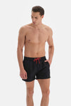 Siyah Micro Kısa Düz Deniz Şortu