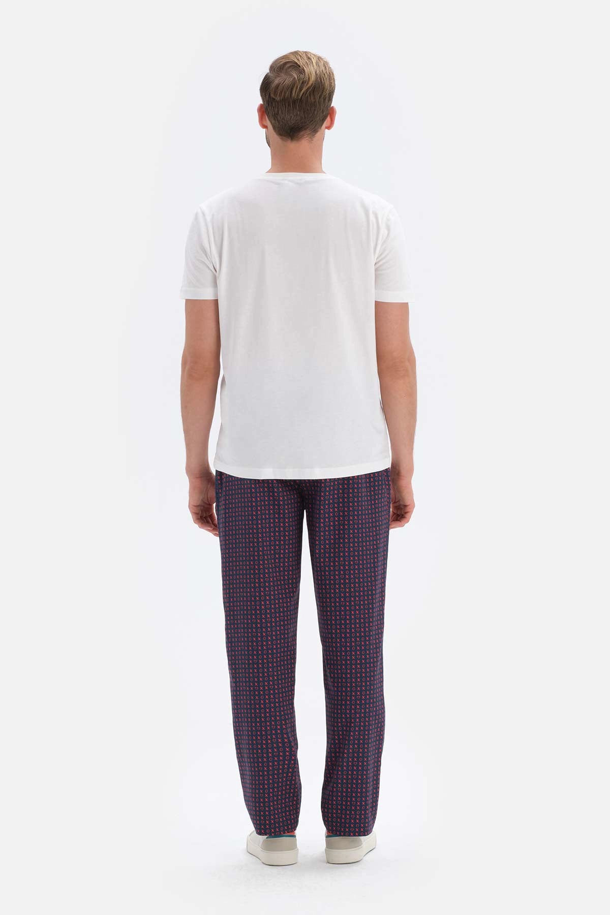 Lacivert Desenli Pamuklu Pijama Altı