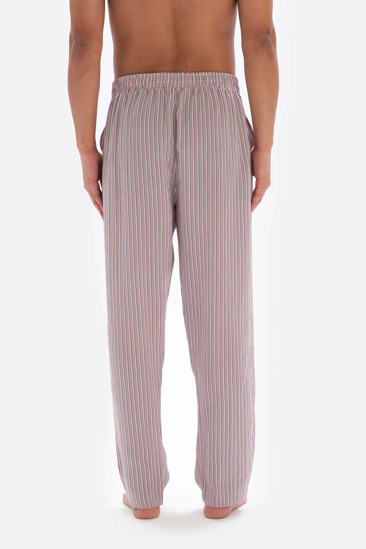 Kırmızı Patchwork Çizgili Viskon Pijama Altı