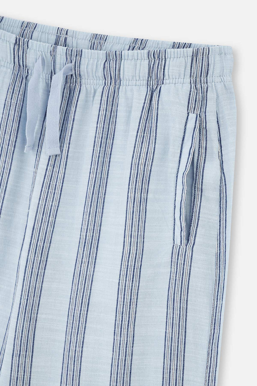 Açıkmavi Çizgili Dokuma Pijama Altı