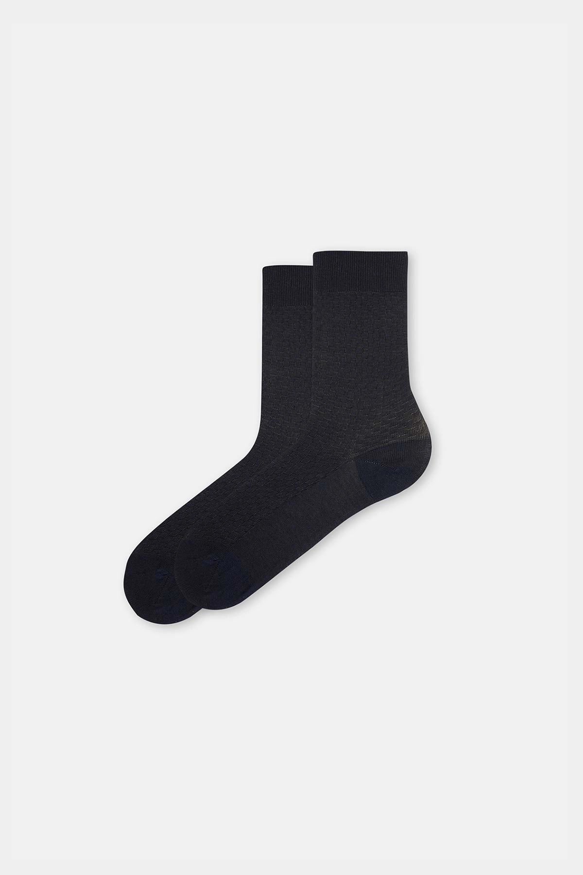 Lacivert Erkek Çift Silindir Merserize Çorap