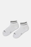 Beyaz Erkek Renkli Çizgili Spor Çorap 2'Li