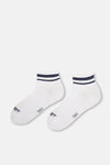 Beyaz Erkek Renkli Çizgili Spor Çorap 2'Li