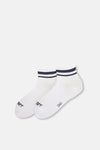 Beyaz Erkek Renkli Çizgili Spor Çorap 2'Li