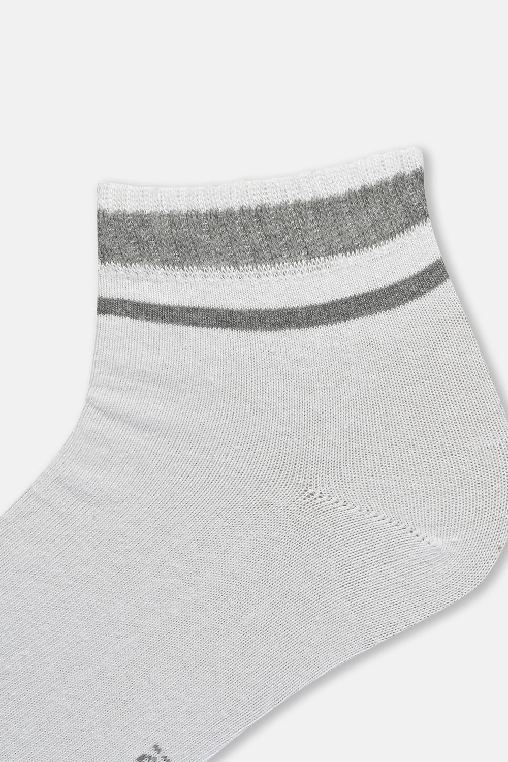 Beyaz Erkek Renkli Çizgili Spor Çorap 2'Li