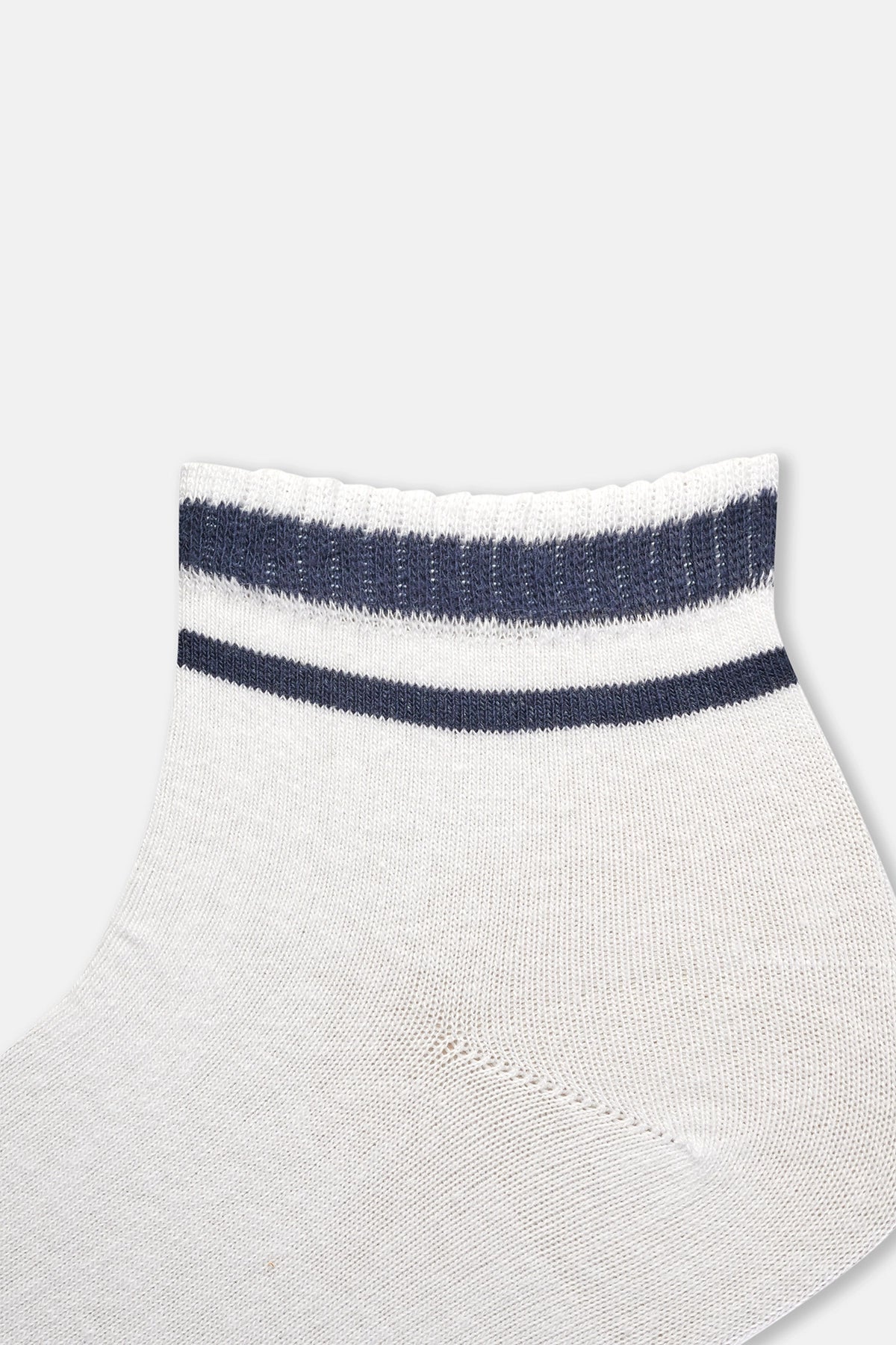 Beyaz Erkek Renkli Çizgili Spor Çorap 2'Li