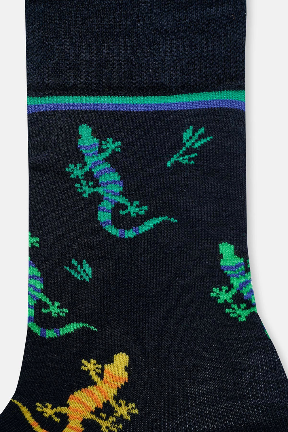 Lacivert Erkek Kertenkele Desenli Çorap