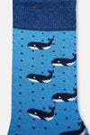 Mavi Erkek Balina Desenli Çorap